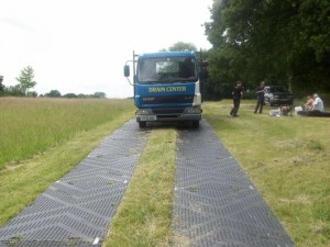 protectamats creating a firm stable temporary access way for truck